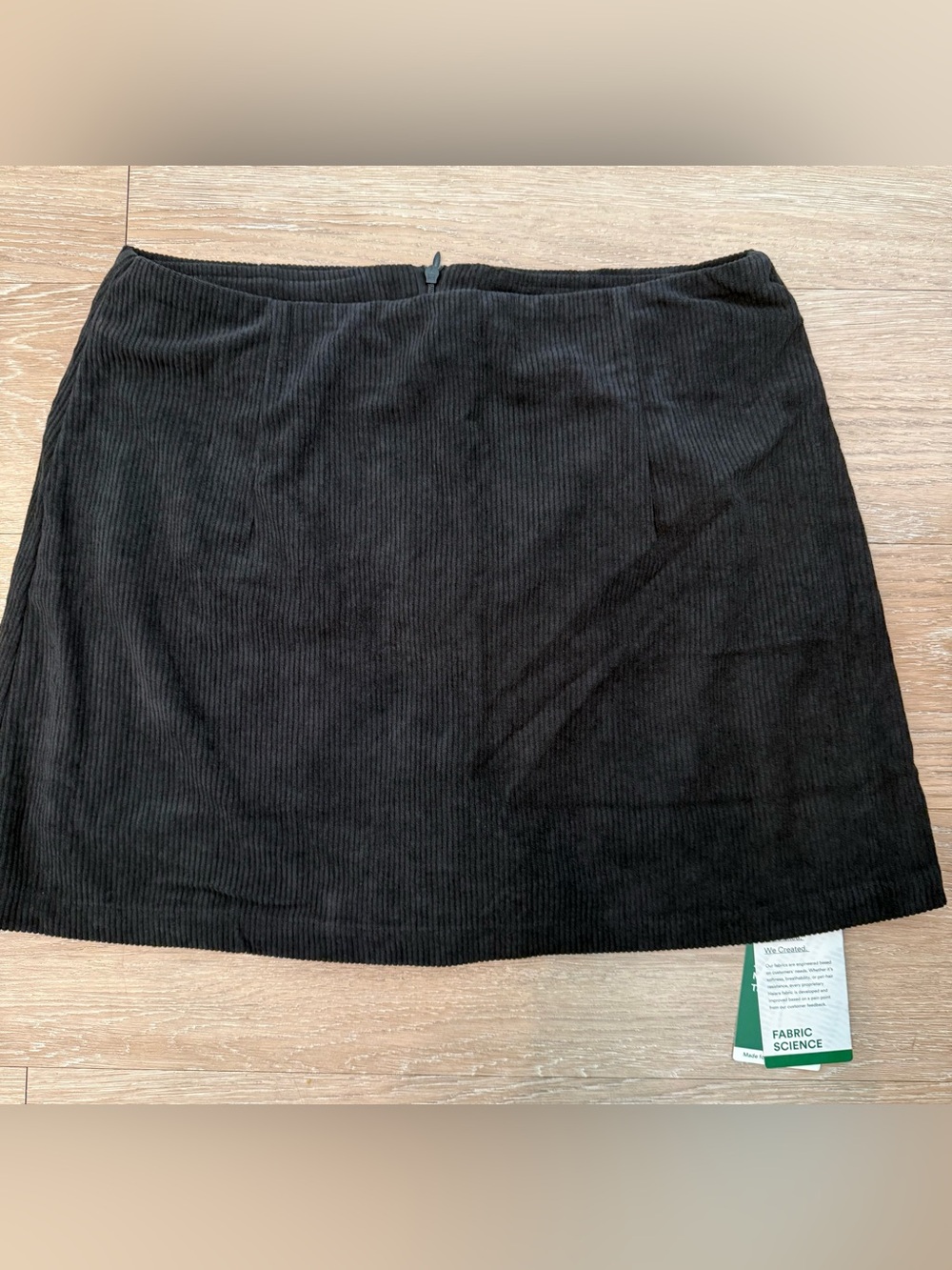 NWT HALARA Black Corduroy Mini Skirt Size Large